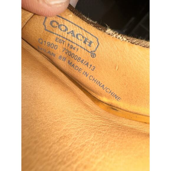 Coach Milan Womens Kaki Canvas Signature Logo Wedge Espadrilles Shoes Size 8B - Picture 10 of 10